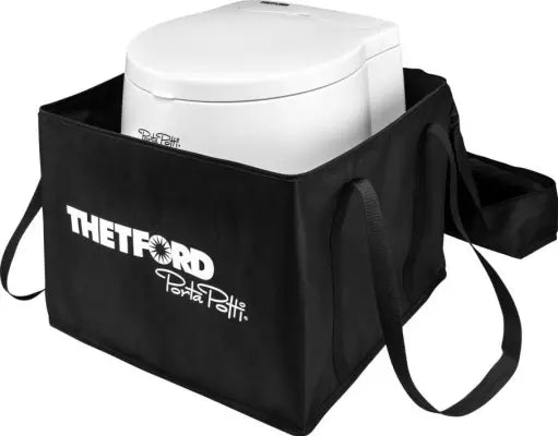 stor bærebag til porta potti sort farge på hvit bakgrunn