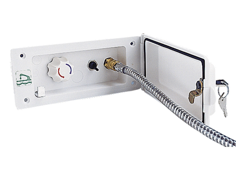 Dusjuttak m/bryter og lås  hvit og grå