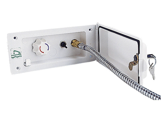 Dusjuttak m/bryter og lås  hvit og grå