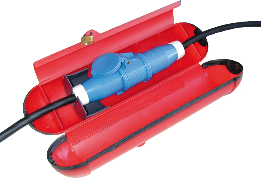 Kabelboks m/lås vanntett rød