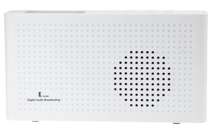 hvit dab radio på hvit bakgrunn