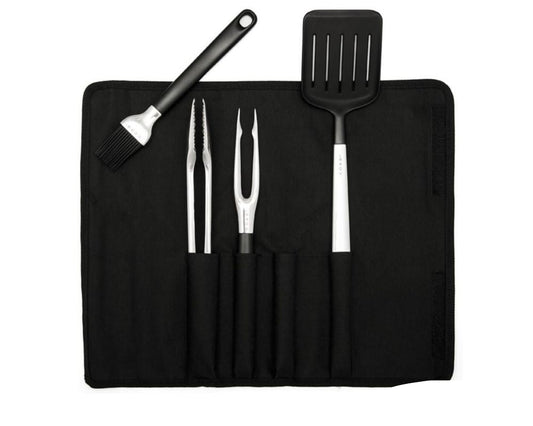 oppbevaringsbag i sort til cobb grillsett med lommer for hver enkelt del
