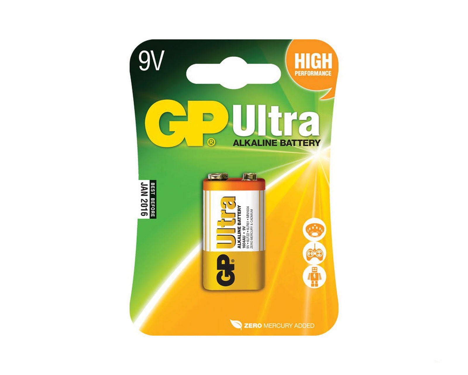 GP Ultra Batteri 6LF22/9V alkalisk - Hjem & Fritidsshoppen.no