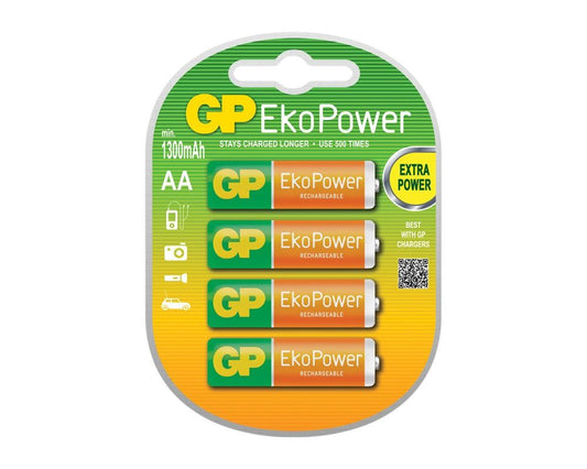 Oppladbare GP EkoPower R6/AA batteri 4 pk - snart på lager igjen - Hjem & Fritidsshoppen.no