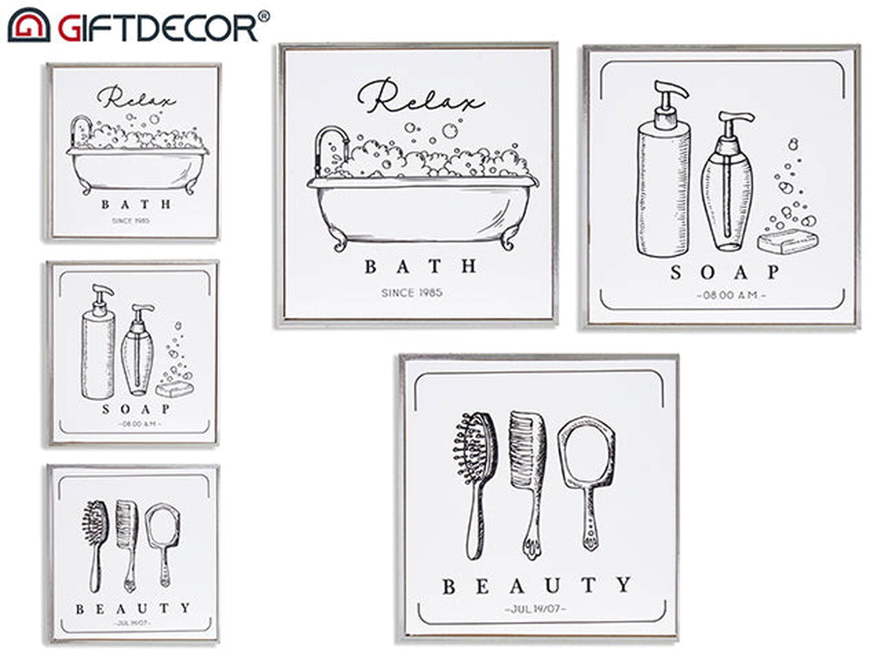 Baderomsbilde 25x25 cm - med bilder og passende tekster - Hjem & Fritidsshoppen.no