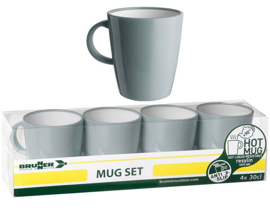 Brunner krus lysgrå  4 pk - Hjem & Fritidsshoppen.no