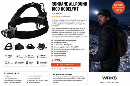 annonse med miljøbilde av rondane allround hodelykt
