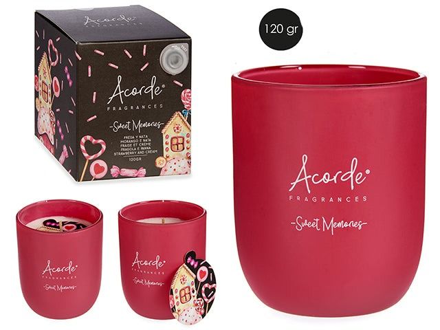 Duftlys i glass jordbærkrem - Hjem & Fritidsshoppen.no