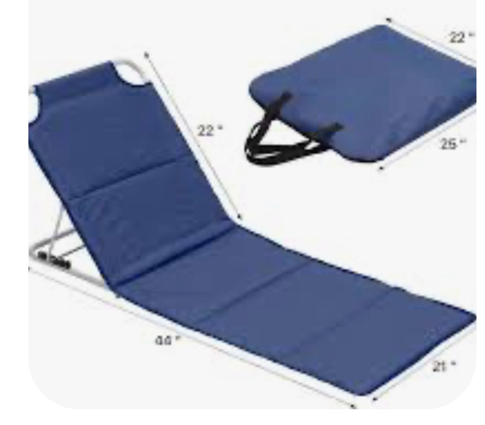 Strandmatte med ryggstøtte