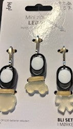 3 led lys for glidelåser på sort bakgrunn