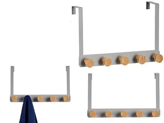 Knaggrekke over døren - grå og bambus - Hjem & Fritidsshoppen.no