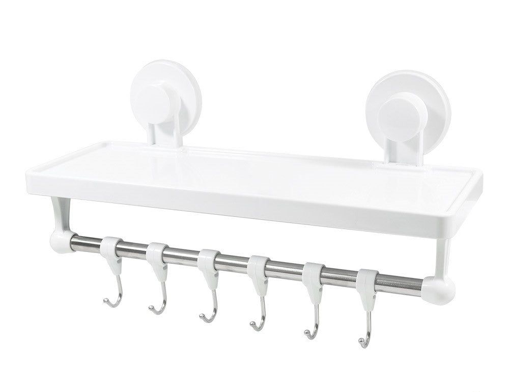 Oppbevaringshylle m-sugekopp og 6 kroker - Hjem & Fritidsshoppen.no