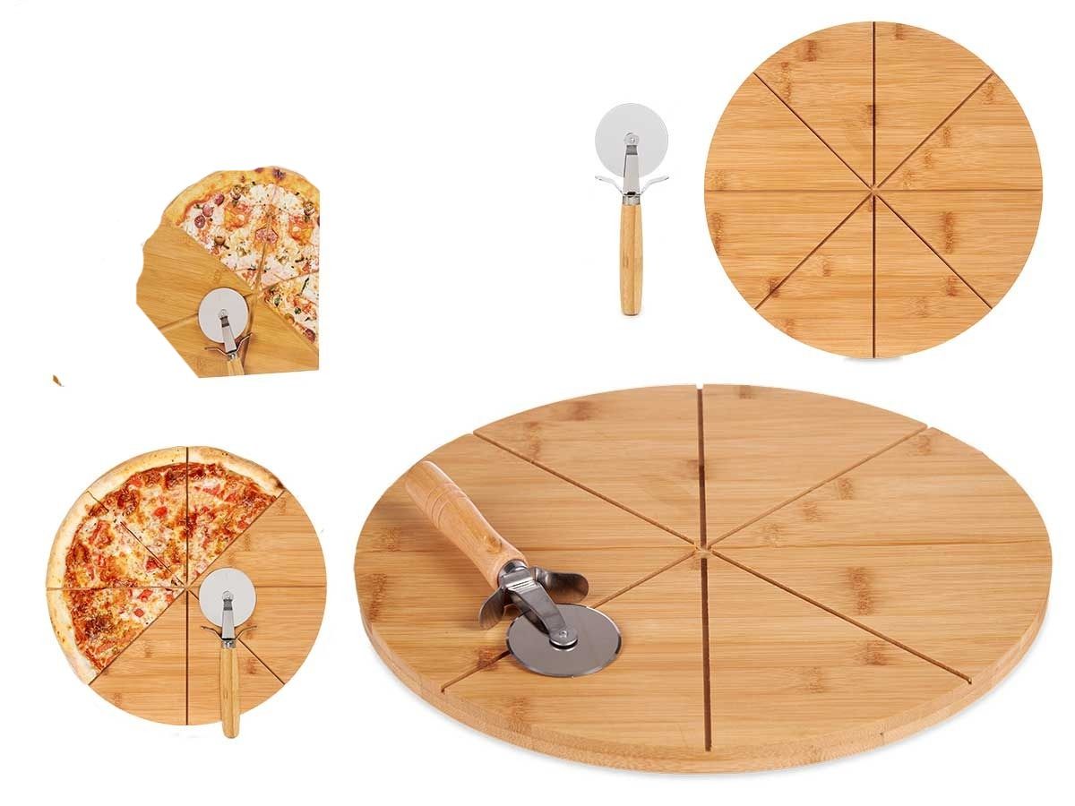 Pizzaservering - Bambusfat med kniv - Hjem & Fritidsshoppen.no