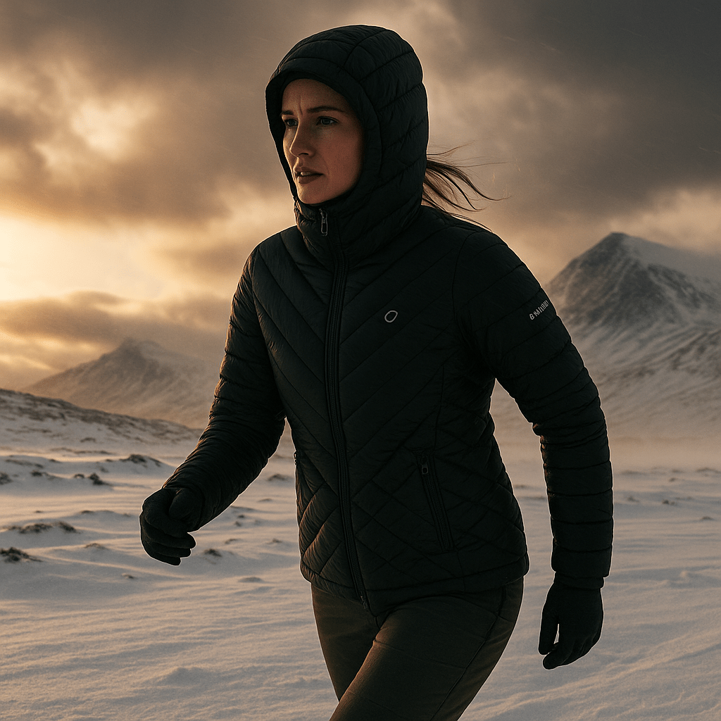 «Doite Zen Hoodie Pro ultralett dunjakke for dame i svart med 800 FP gåsedun og Pertex Quantum Eco ytterstoff.»