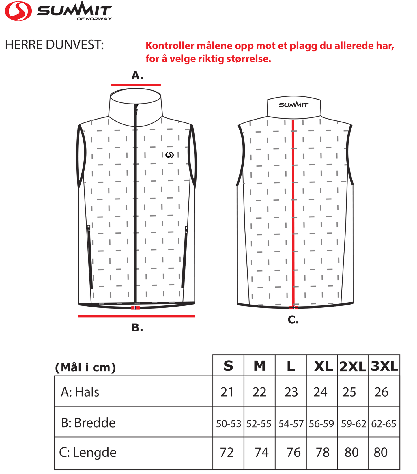 Dunvest herre fra Summit of Norway - sjekk prisen - Fritidsshoppen.no