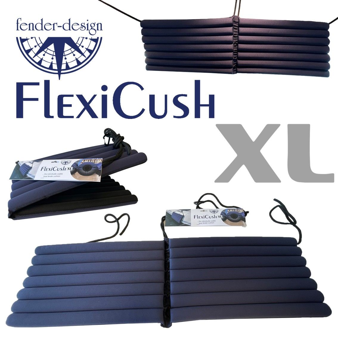 FlexiCush XLarge Black Navy universell fenderpute