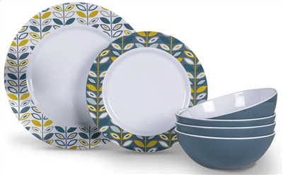 KAMPA Flora servise 12 - deler melamin - Fritidsshoppen.nobobilcampingcampingvogn