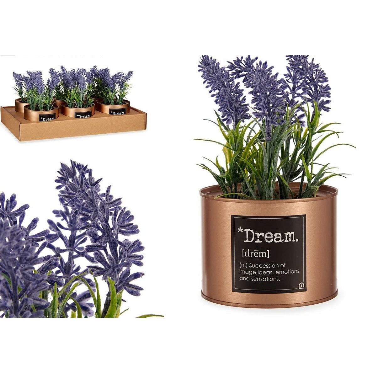 Kunstig Lavendelplante i kobberfarget metallpotte - Fritidsshoppen.nobilligshoppenDekoreukalyptus