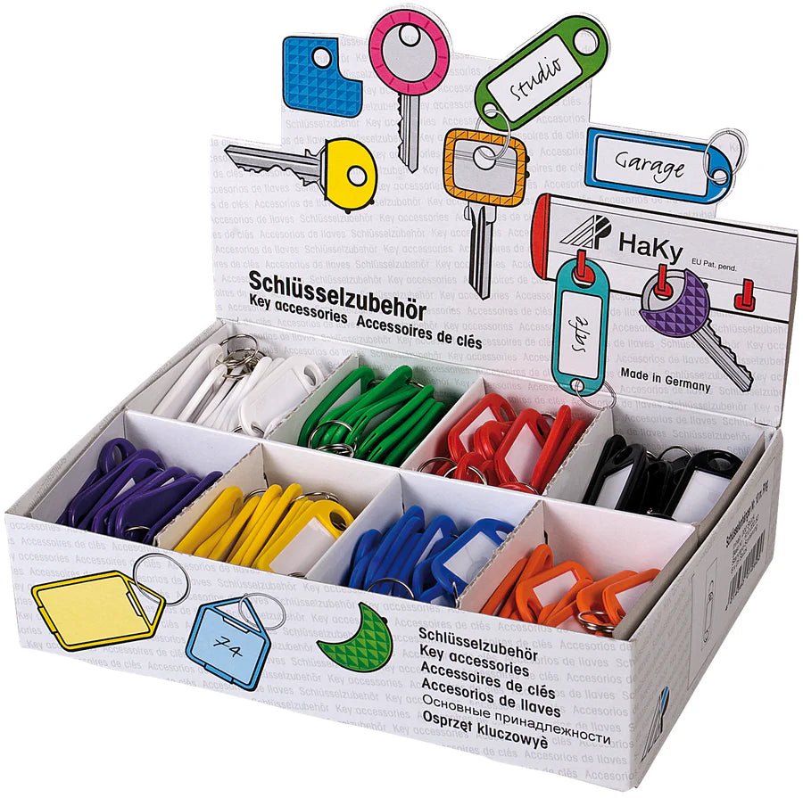 Nøkkelmerke plast m/nøkkelring ass farger 45x30mm - Fritidsshoppen.no