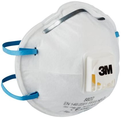 Støvmaske 3M 8822 FFP2 m/ventil 3 pkn - Fritidsshoppen.no