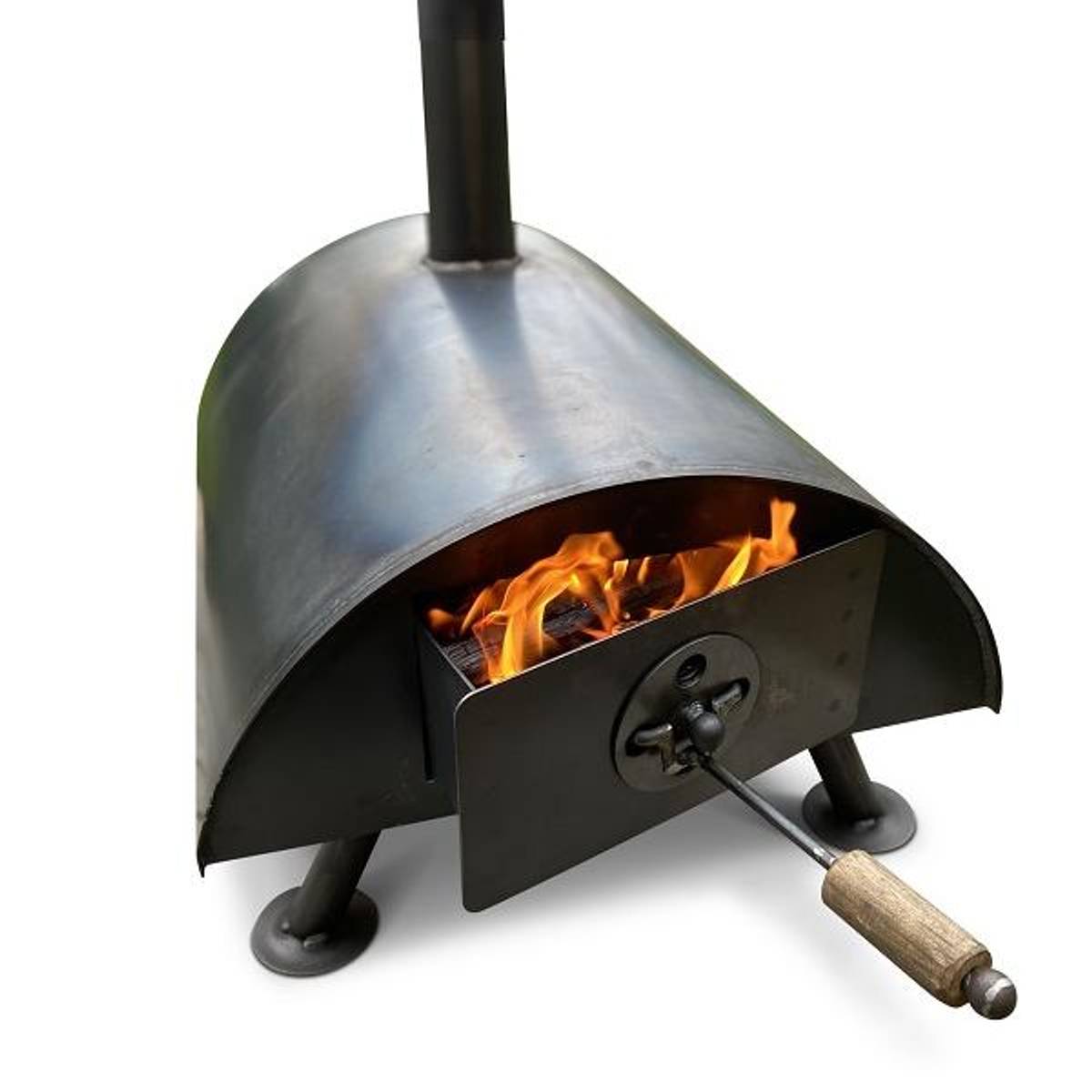 Vedfyrt Pizzaovn - Stål