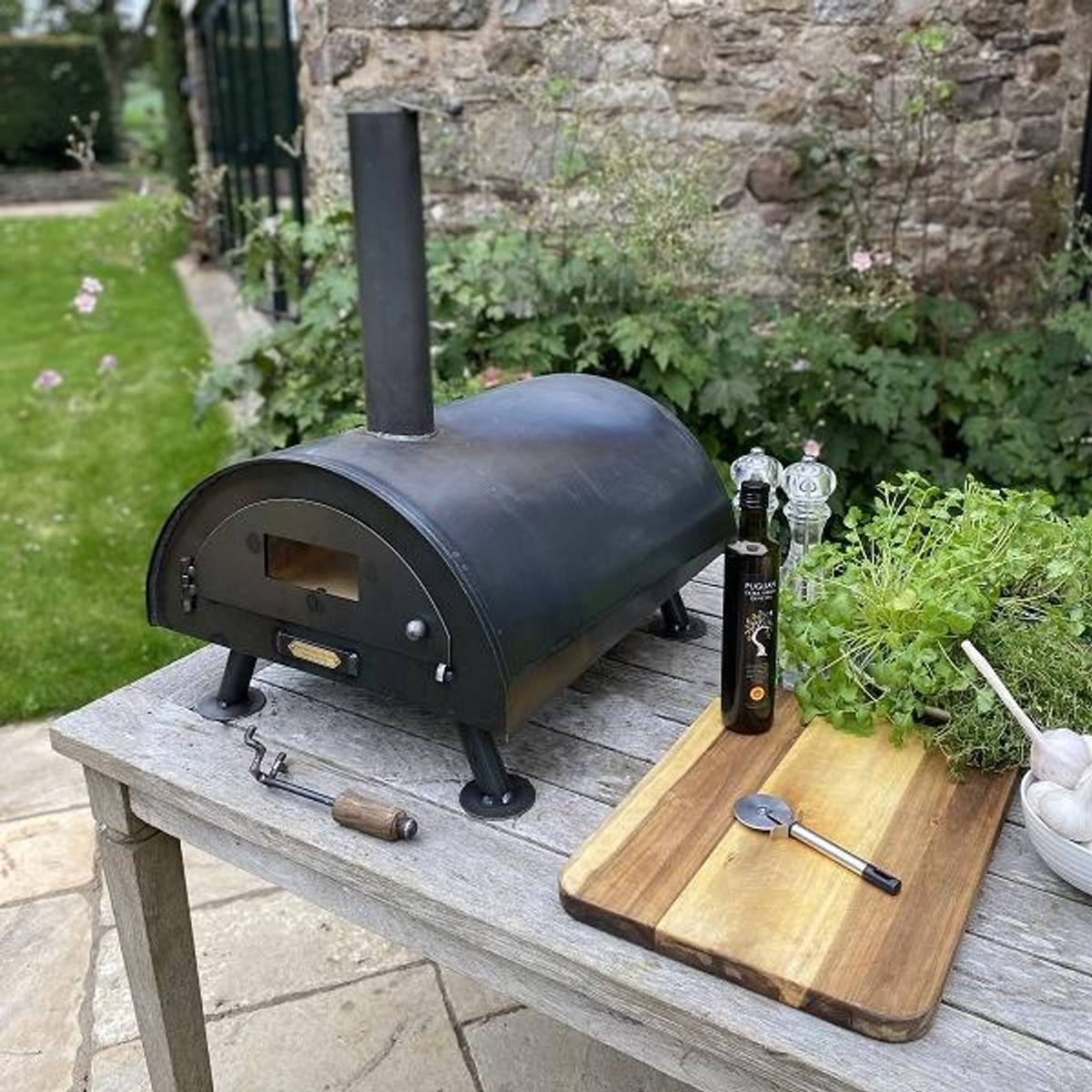 Vedfyrt Pizzaovn - Stål