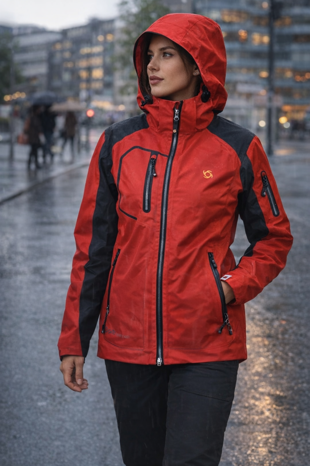 Doite Mawida Damejakke Rød/Hvit – Teknisk sportsjakke (Outlet)