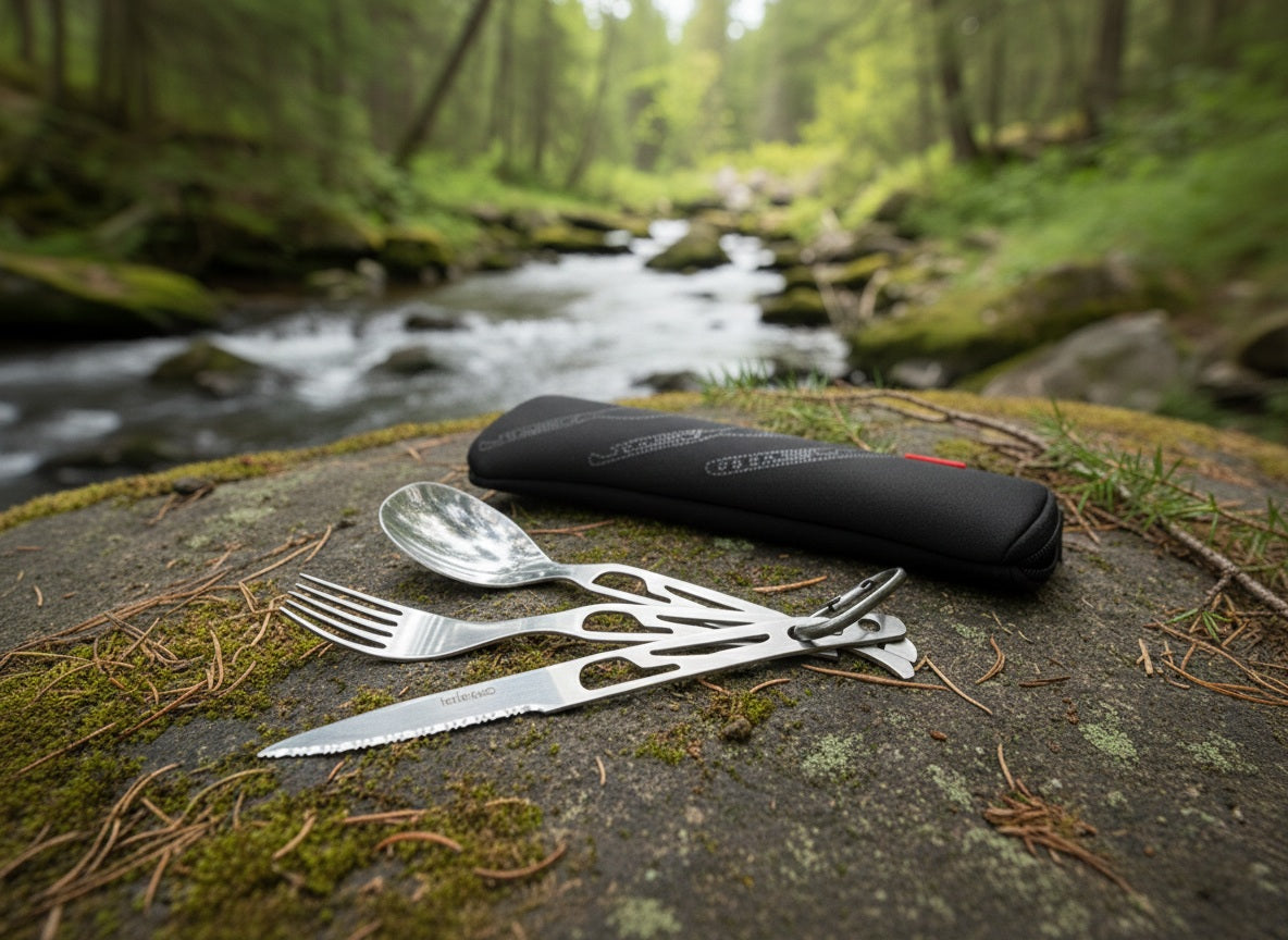 Campingbestikk 5 funksjoner - Basecamp  -  nå til kanonpris!