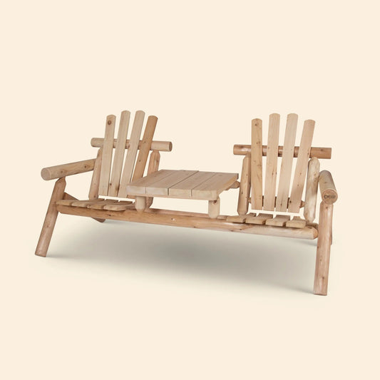 Canadian Outdoor Log Toseter med bord i sedertre