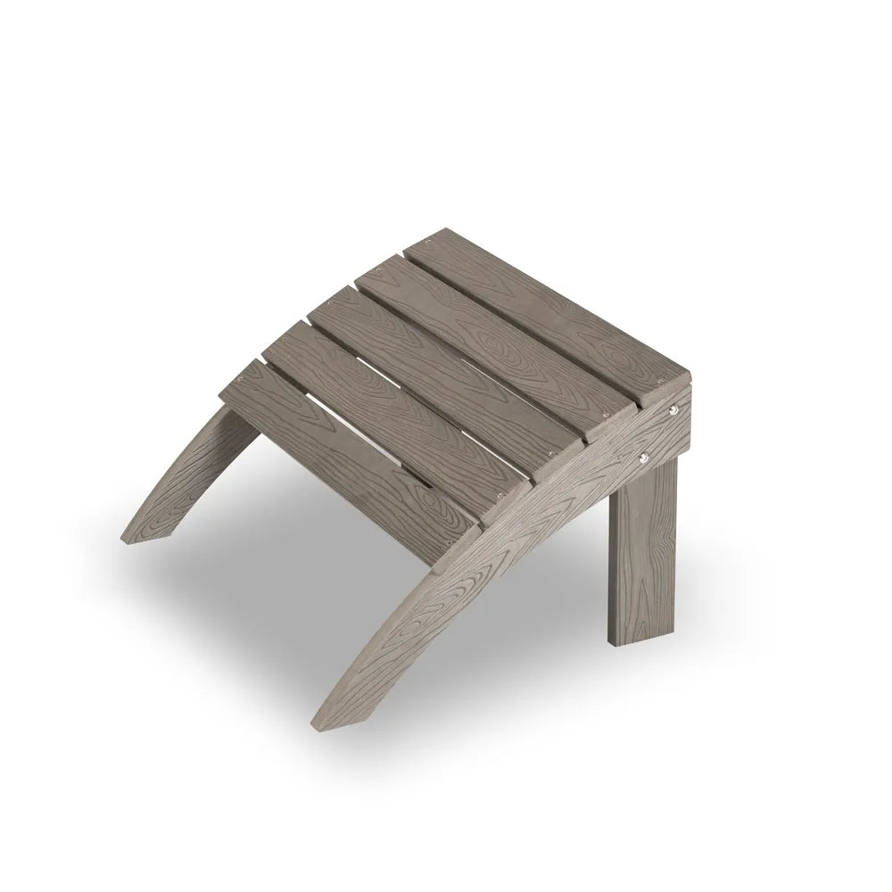 anadian Outdoor Fair Valley Fotskammel i sølvgrå HDPE med naturtro trestruktur til Adirondack hagestol
