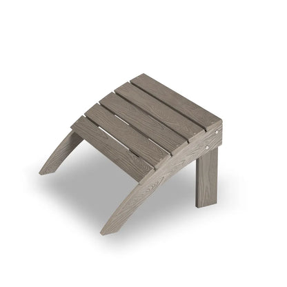 anadian Outdoor Fair Valley Fotskammel i sølvgrå HDPE med naturtro trestruktur til Adirondack hagestol