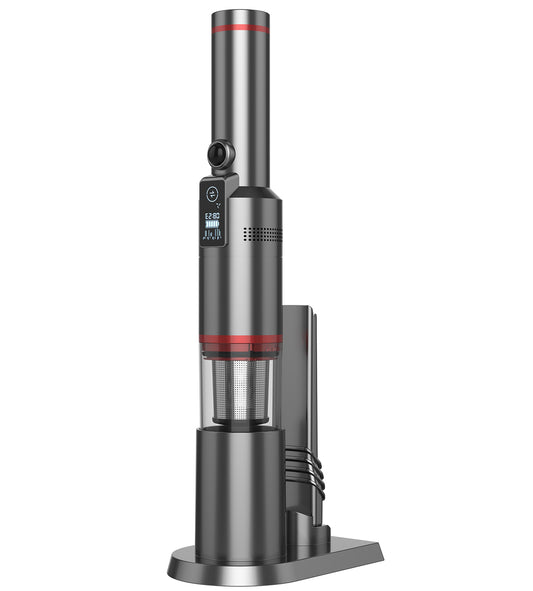 sølvfarget moderne håndstøvsuger fra homeline