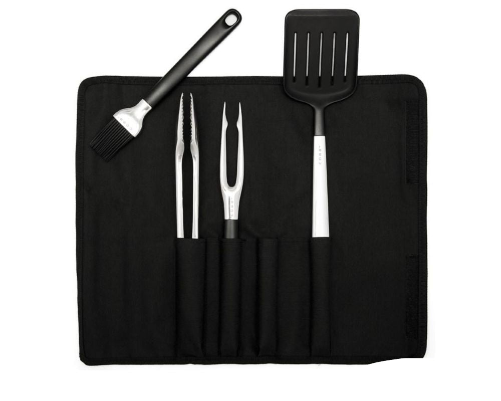 oppbevaringsbag i sort til cobb grillsett med lommer for hver enkelt del