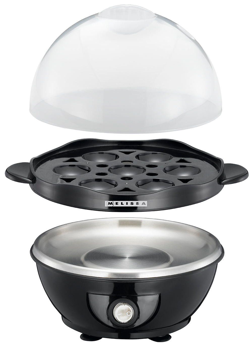 melissa eggkoker sort hvor bildet viser alle  deler