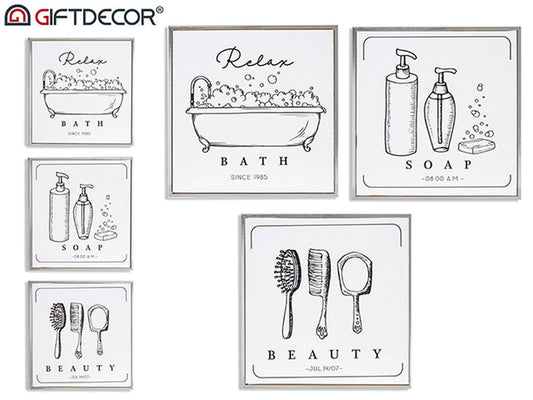 Baderomsbilde 25x25 cm - med bilder og passende tekster - Hjem & Fritidsshoppen.no