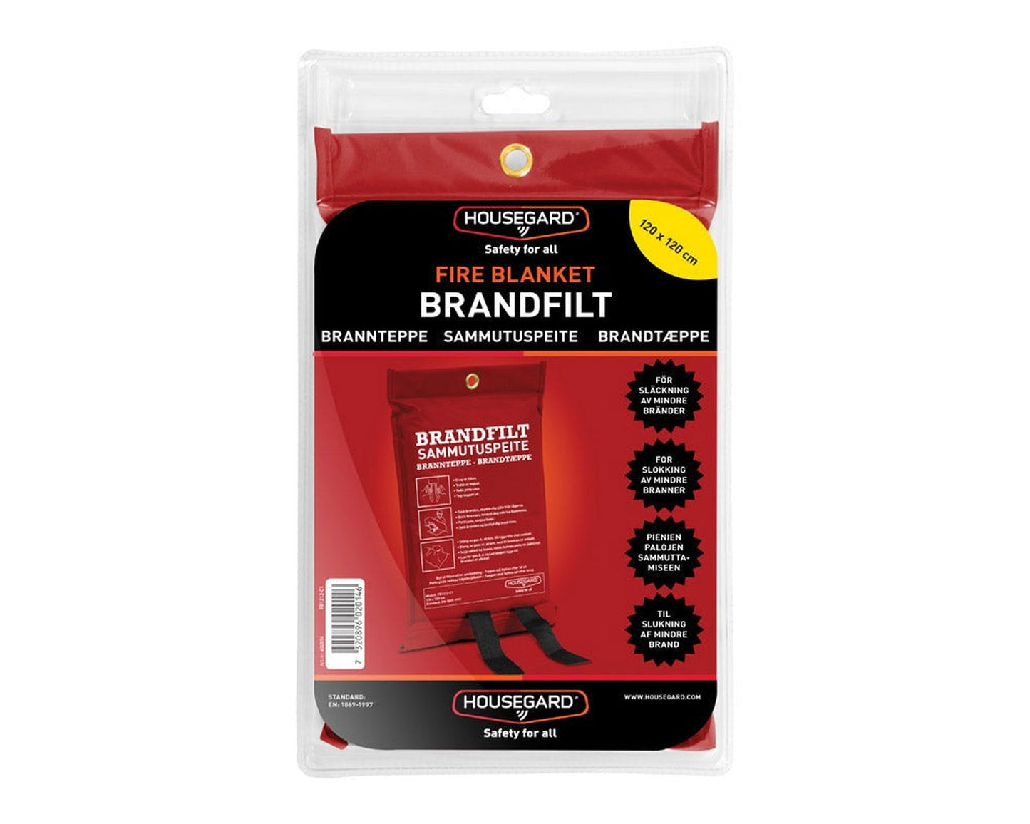 Brannteppe Housegard 120x120cm - Sikkerhetsutstyr for camping - Hjem & Fritidsshoppen.no