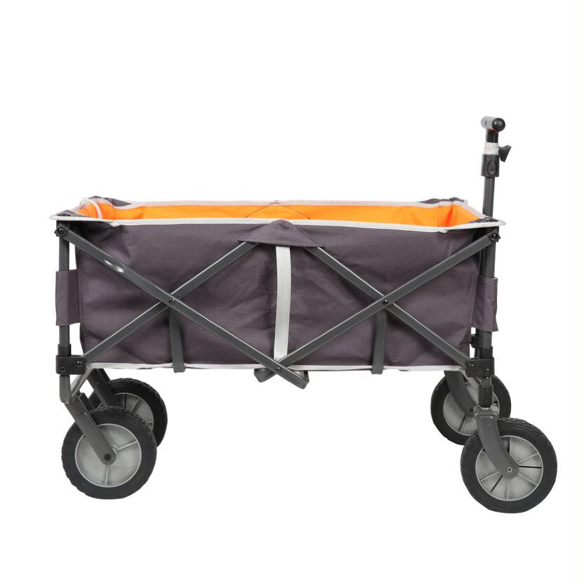 Doite Transportvogn med slitesterk tekstilduk, solid stålramme, uttrekkbart håndtak og lastekapasitet på opptil 100 kg. vist i sideprofil