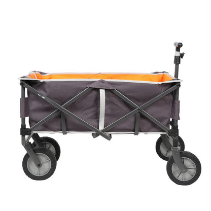 Doite Transportvogn med slitesterk tekstilduk, solid stålramme, uttrekkbart håndtak og lastekapasitet på opptil 100 kg. vist i sideprofil