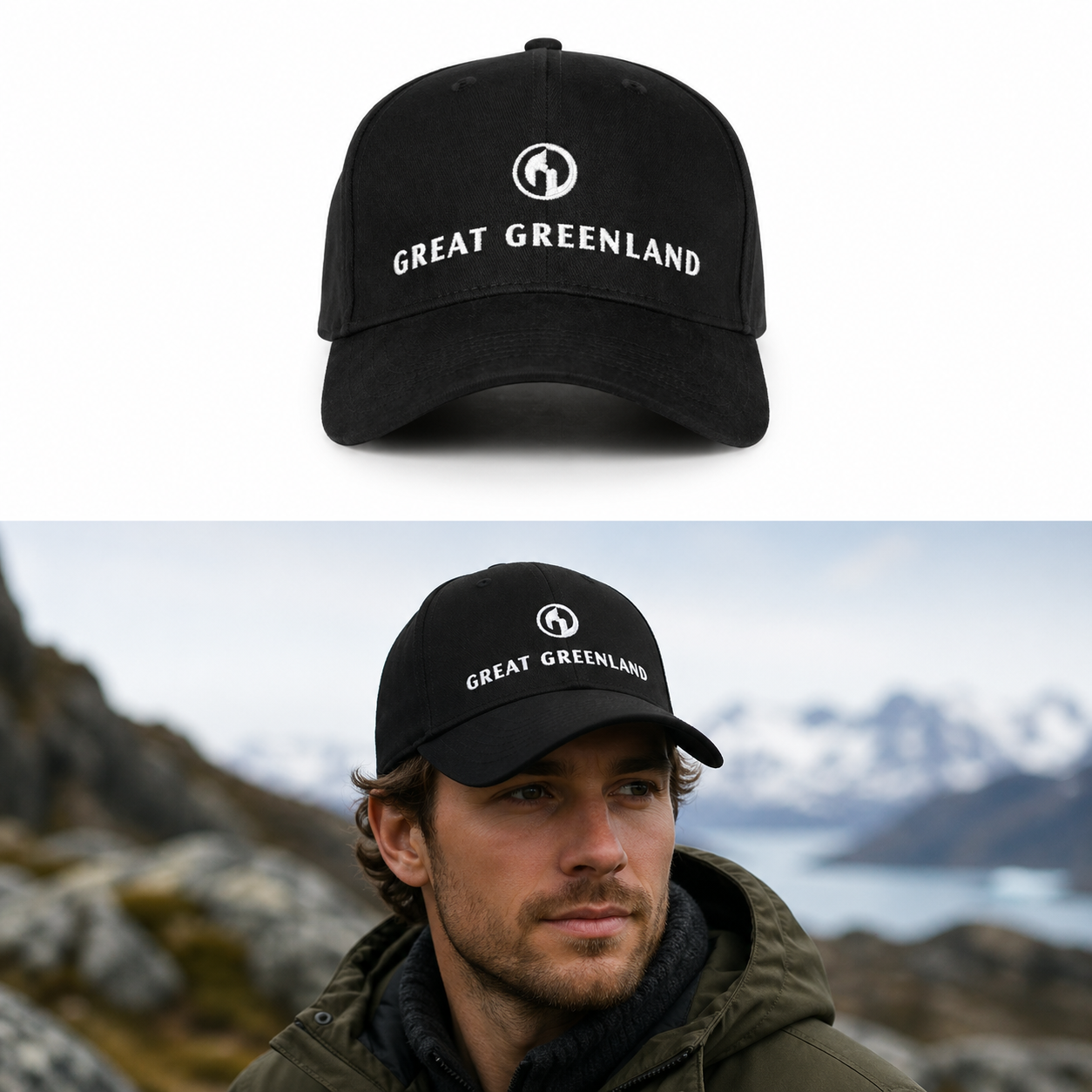 Great Greenland Logo Caps – Army | Justerbar Unisex -