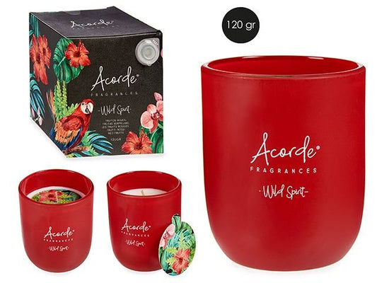 Duftlys i glass røde frukter - Hjem & Fritidsshoppen.no