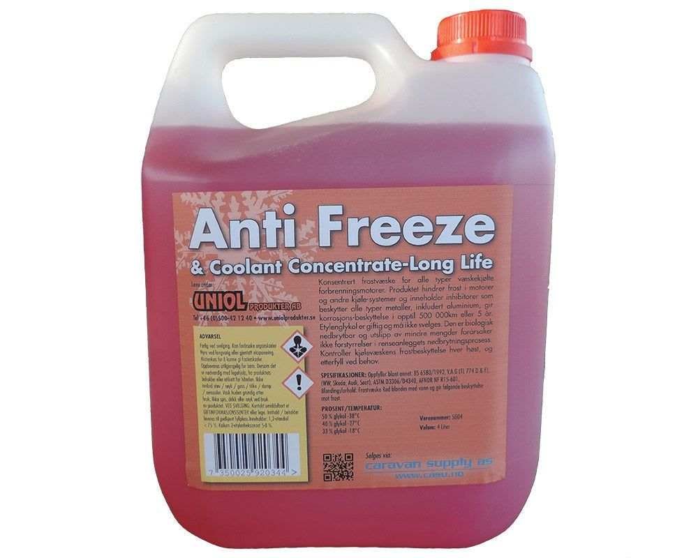 Frostvæske 4l etylen long-life rød - Hjem & Fritidsshoppen.no