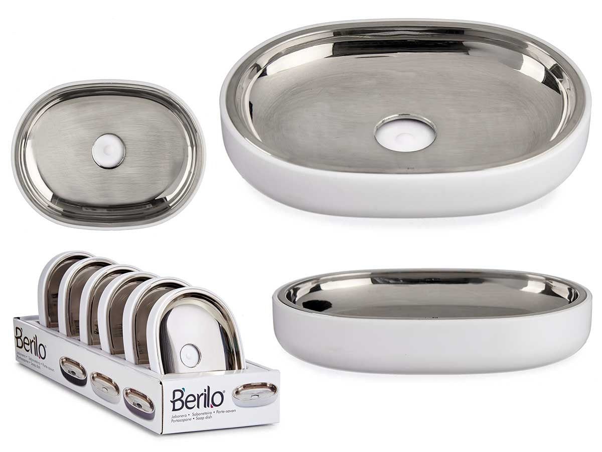 Hvit såpeskål i rustfritt stål‎ - Hjem & Fritidsshoppen.no