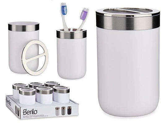 Hvit tannbørsteholder i rustfritt stål‎ - Hjem & Fritidsshoppen.no