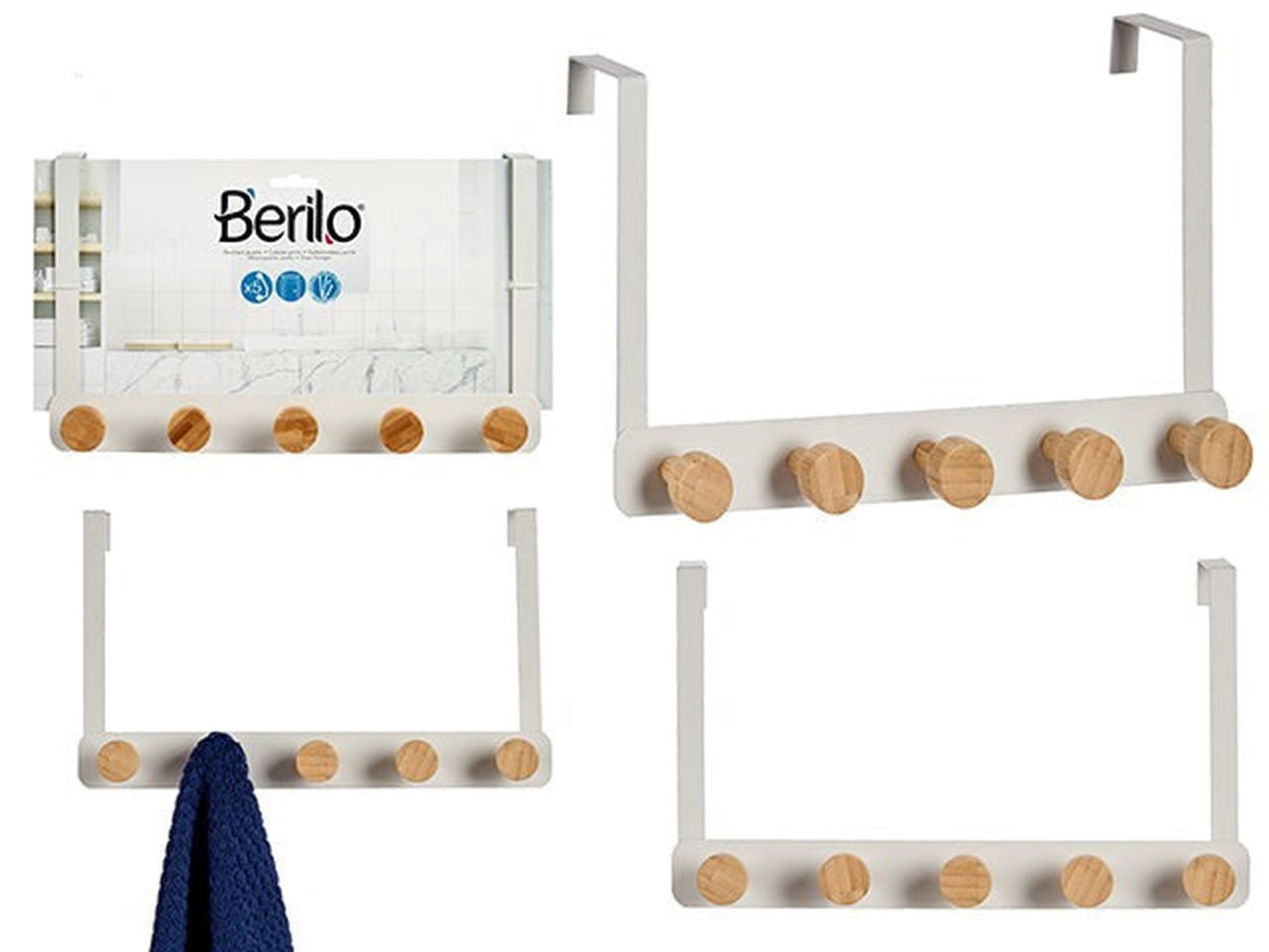 Knaggrekke over døren - hvit og bambus - Hjem & Fritidsshoppen.no