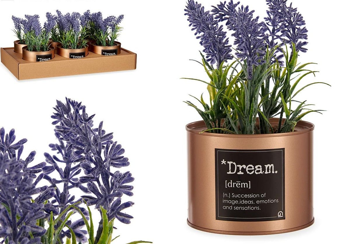 Kunstig Lavendelplante i kobberfarget metallpotte - Hjem & Fritidsshoppen.no