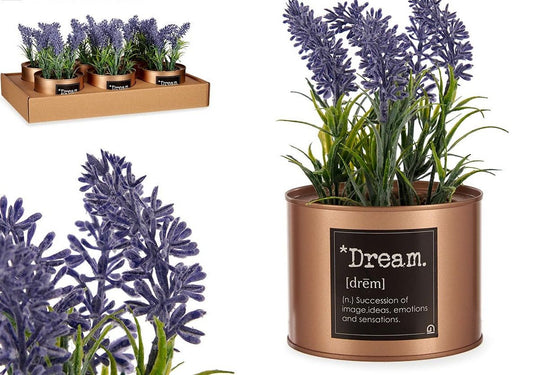 Kunstig Lavendelplante i kobberfarget metallpotte - Hjem & Fritidsshoppen.no