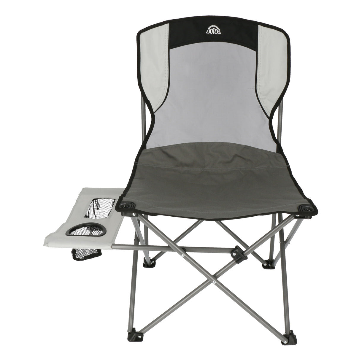 Doite Lagoon campingstol med koppholder og oppbevaringslomme på lys bakgrunn