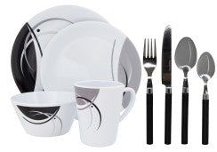 Melamin servise med bestikk for 2 personer - Hjem & Fritidsshoppen.no
