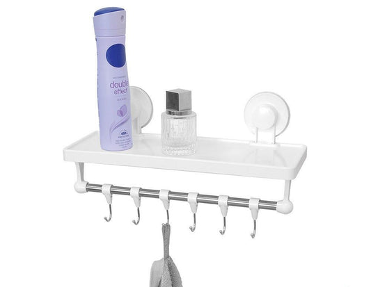 Oppbevaringshylle m-sugekopp og 6 kroker - Hjem & Fritidsshoppen.no