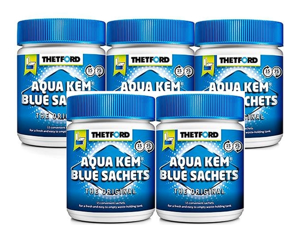 Pakkepris på Thetford Aqua Blue Sachets 75 stk - sanitærmiddel til bobil og campingvogn - Hjem & Fritidsshoppen.no